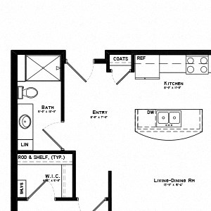 Manchester Floor Plan, 1,009 - 1,028 SF Manchester Floor Plan, 1,009 - 1,028 SF